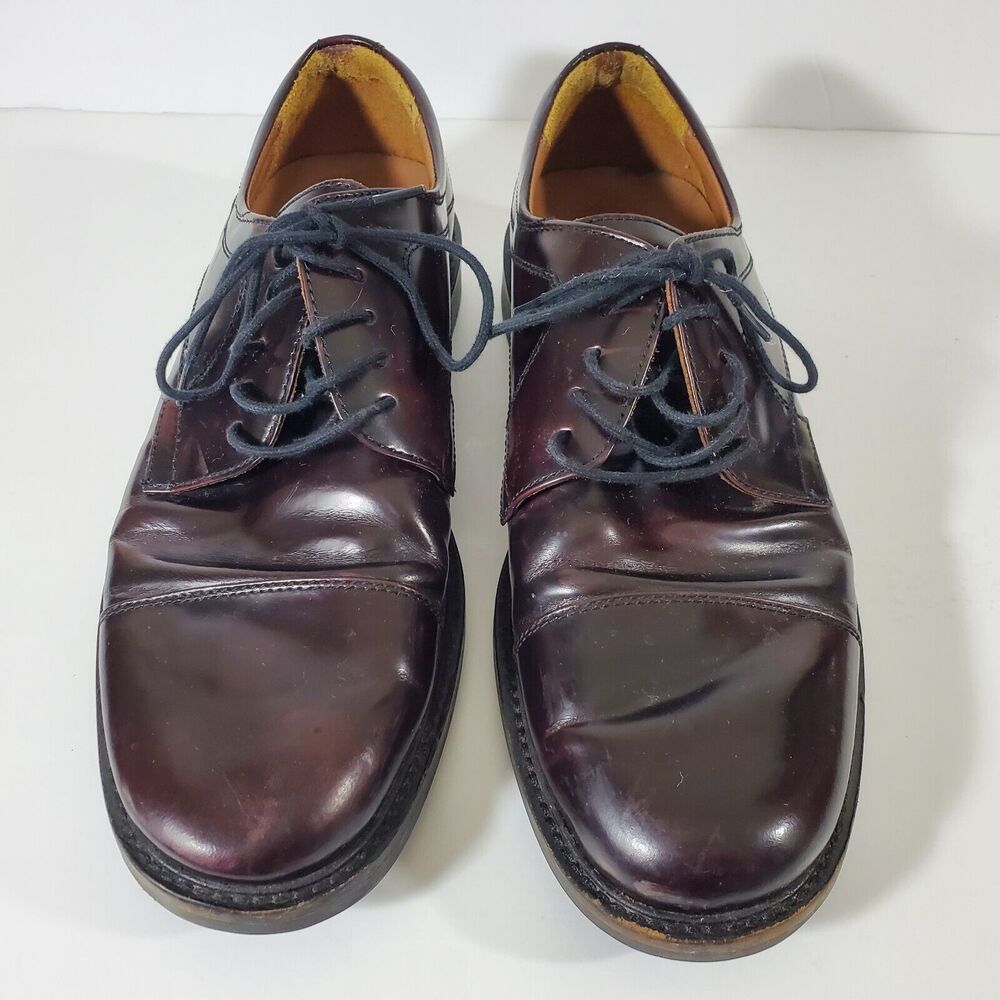 Johnston Murphy Oxford Shoes 9.5 M Minzer Dark Burgundy Lace Up 20-1253 Cap Toe - Picture 3 of 12